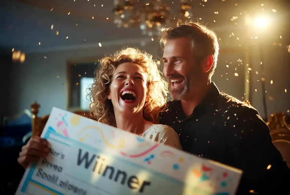 Lottery winners celebrating